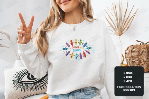 Color My School Crayon Circle Graphics
