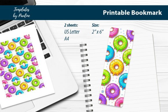 Donut Bookmark Party Favors Printable: Graphics & Print Templates