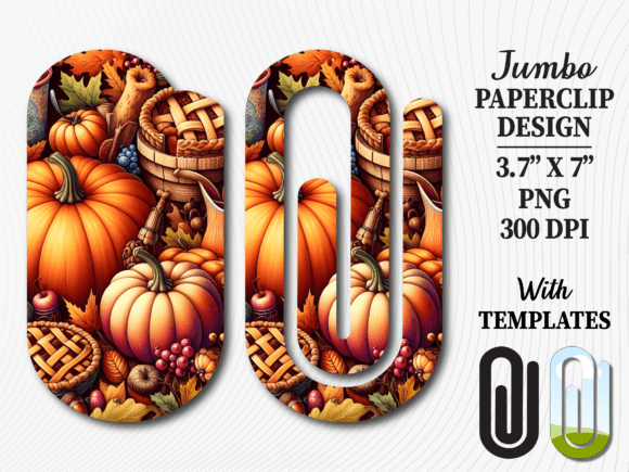 Fall Harvest Pumpkin Pie Jumbo Paperclip Graphics