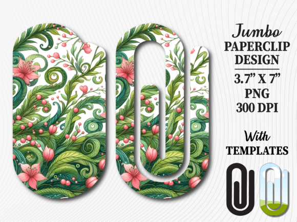 Floral Spring Garden Jumbo Paperclip Graphics & Crafts