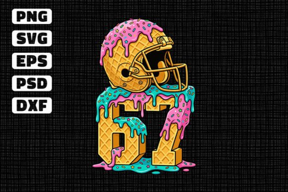 Football Ice Cream Drip SVG: Graphics for Playful T-Shirt Designs