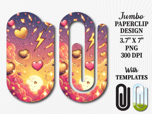 Groovy Heart Sunset Jumbo Paperclip Graphics & Crafts