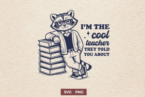 I’m the Cool Teacher SVG – Funny Raccoon Graphics