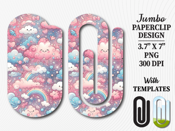 Pastel Cloud Rainbow Jumbo Paperclip Graphics & Crafts