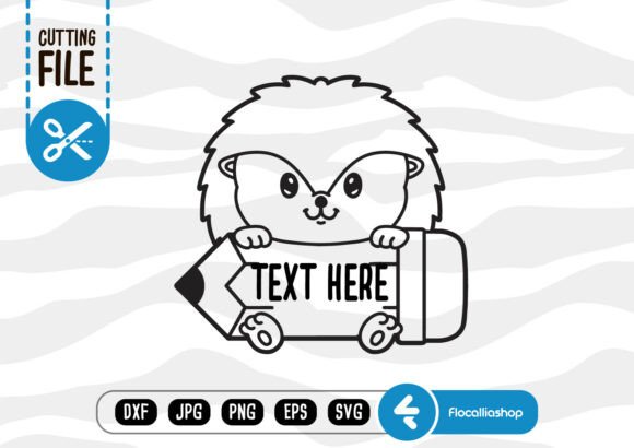 Pencil Outline Monogram, Hedgehog SVG: Crafts & Graphics
