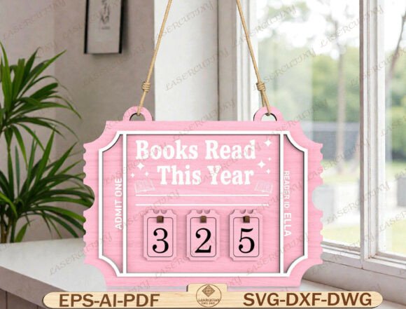 Personalized Reading Tracker Laser Cut Graphics