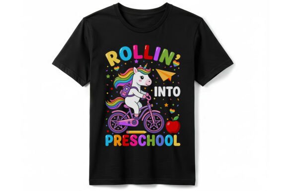 Rollin into Preschool Unicorn T-Shirt Graphics