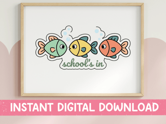 School s in Cute Fish Group Sticker: Graphics & T-Shirt Designs
