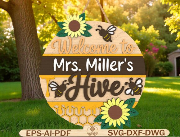 Sunflower Classroom Door Hanger SVG: Graphics & Graphic Templates