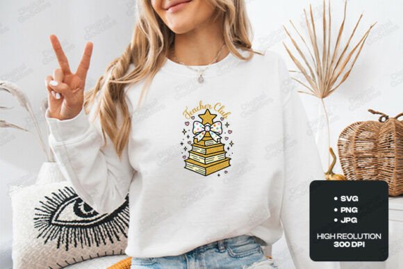 Teacher Club Book Stack SVG: Graphics for T-Shirt Designs