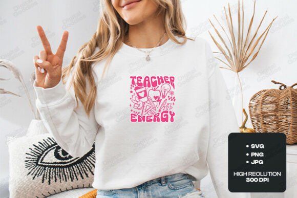 Teacher Energy SVG Design: Graphics for Crafts & Content