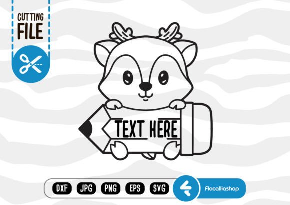 Woodland Pencil Art SVG, Deer SVG for Crafts & Graphics